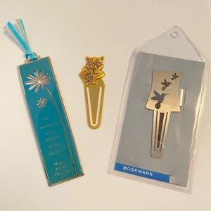 Bookmarks Metal Hummingbird/ Cat Reading Three Blind Mice/ Henry David Thoreau